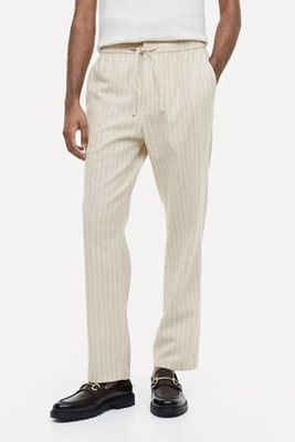 Regular Fit Linen-Blend Trousers from H&M