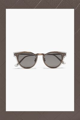 Round-Frame Acetate And Bronze-Tone Sunglasses, £228 | Bottega Veneta
