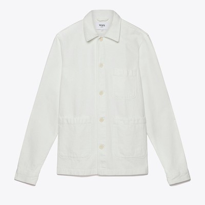 Chet Overshirt in White Heavy Denim from Wax London