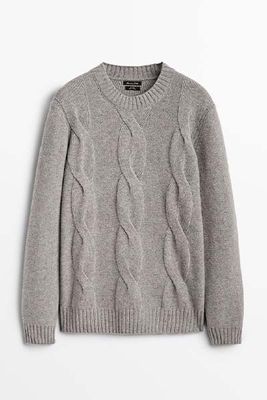 Cotton & Wool Cable Knit Sweater