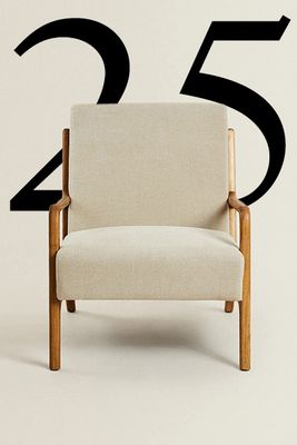 Ash Wood And Linen Armchair from Zara