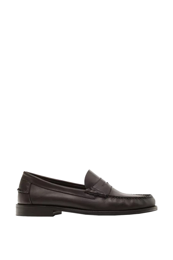 Oiled Leather Penny Strap Loafers from Massimo Dutti