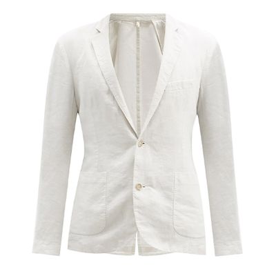 Single-Breasted Linen Jacket