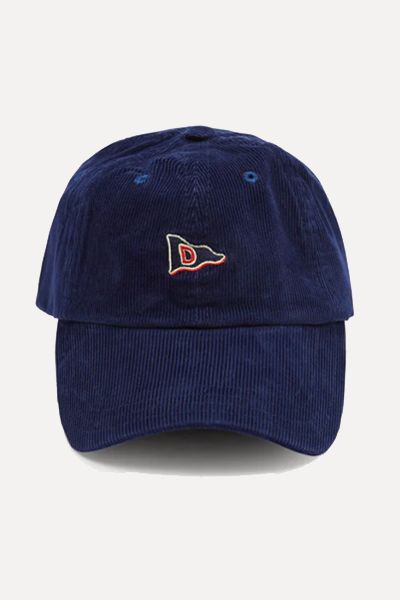 Navy 'D' Flag Emblem Cotton Corduroy Baseball Cap from Drake's