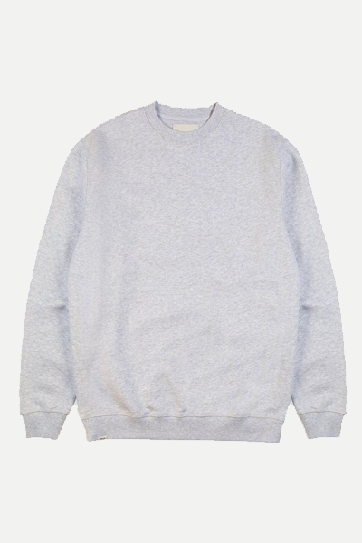 Coldingham Crew Sweatshirt in Grey Marl Fleece Backed Jersey