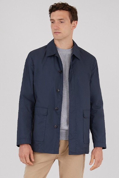 Wax Cotton Jacket In Navy from Sunspel