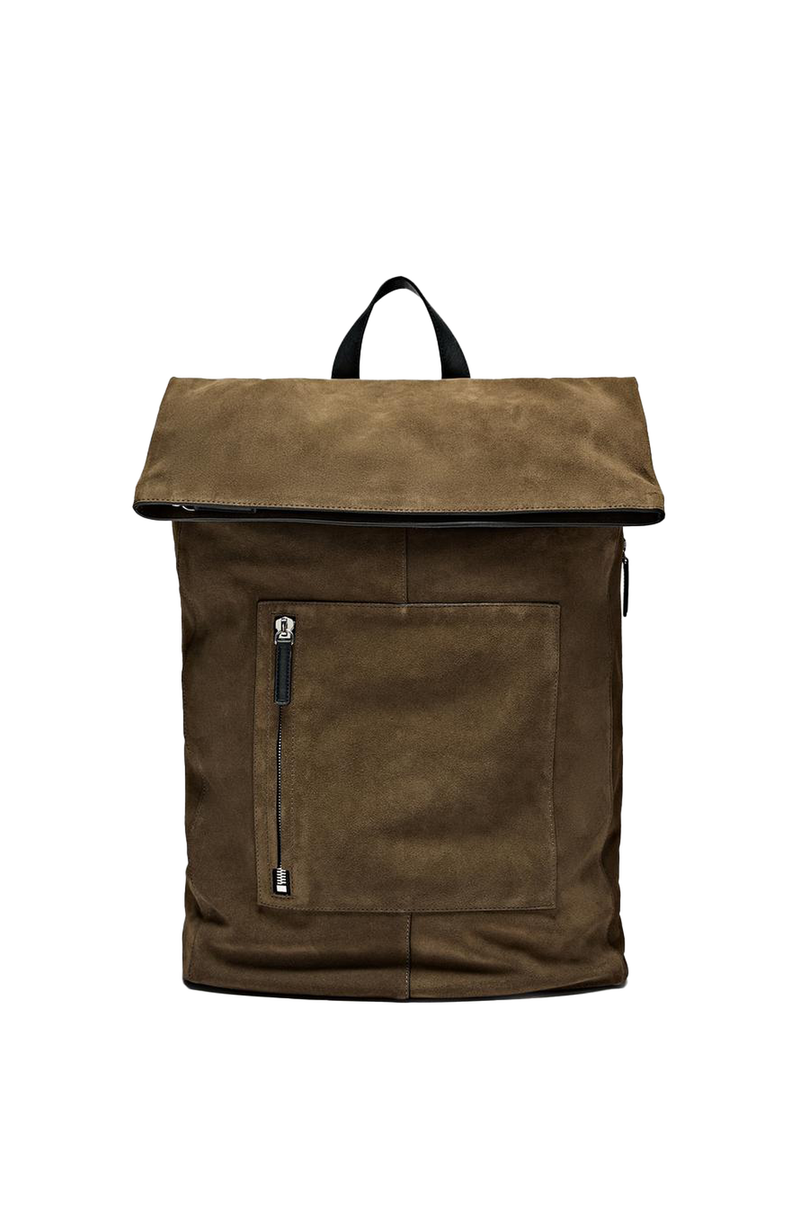 Suede Backpack With Nappa Leather Detail from Massimo Dutti