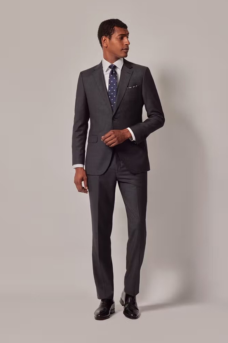 Herringbone Wool Slim Fit Suit