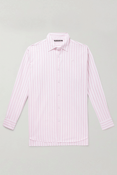 Saco Logo-Appliquéd Striped Cotton-Poplin Shirt from Acne Studios