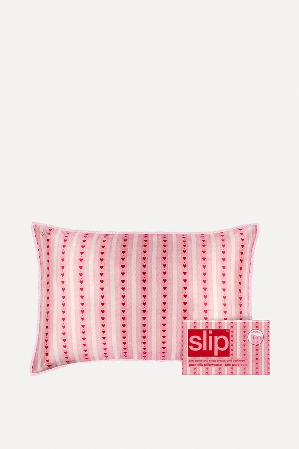 Lace-Embroidered Queen-Size Silk Pillowcase from Slip