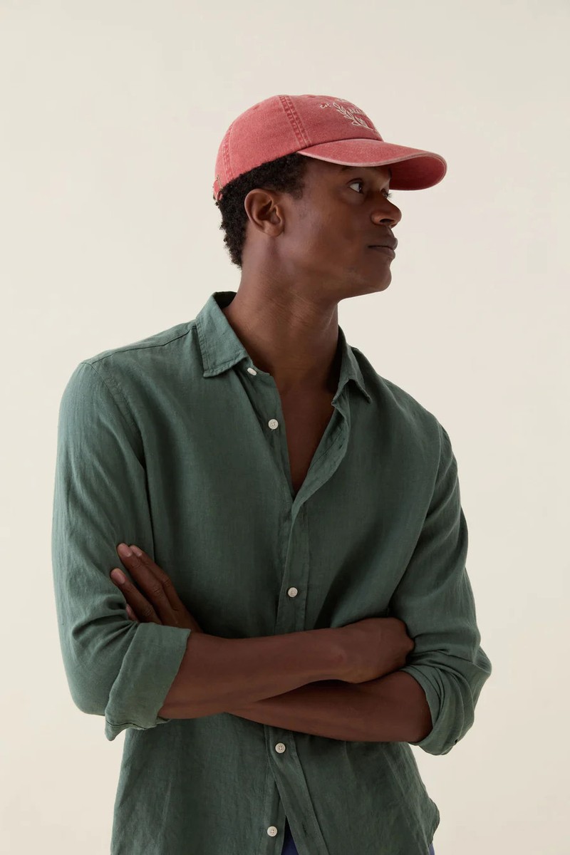Upton Khaki Garment Dye Linen Shirt from Beaufort & Blake