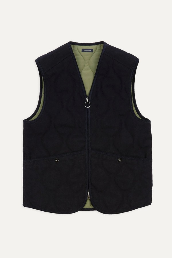 Quilted Melton Wool Zip Vest from Drake’s