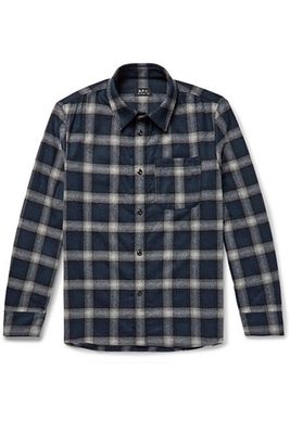 Trek Checked Wool-Blend Flannel Shirt from A.P.C