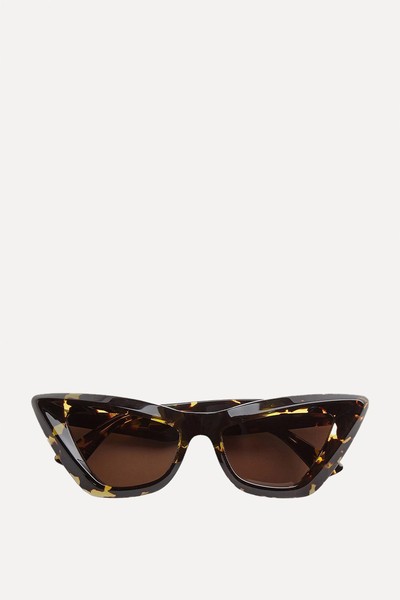 Angle Acetate Pointed Cat Eye Sunglasses from Bottega Vaneta