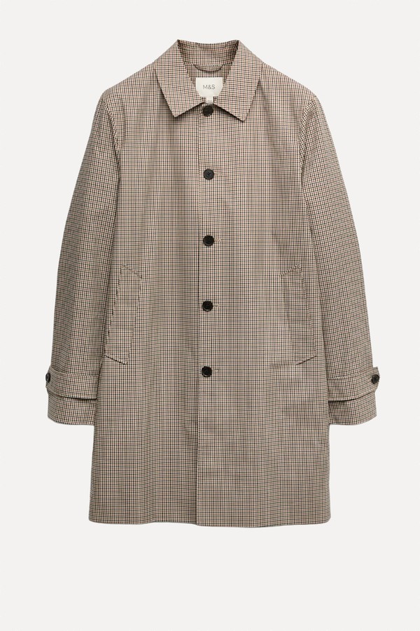 Pure Cotton Check Mac With Stormwear™ from Marks & Spencer