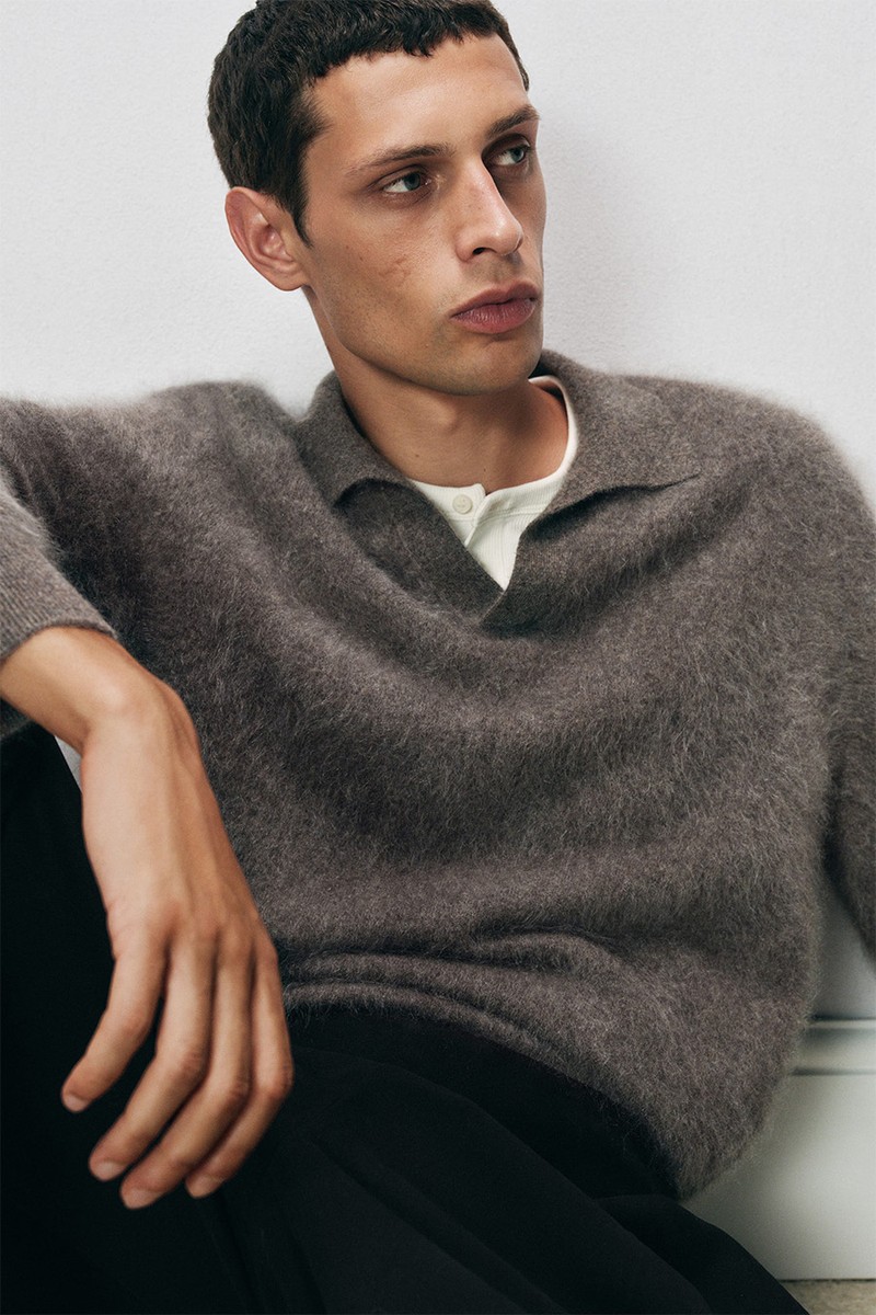 Brushed-Cashmere Polo Jumper from COS