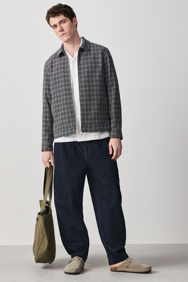 Smart Textured Zip Through Jacket