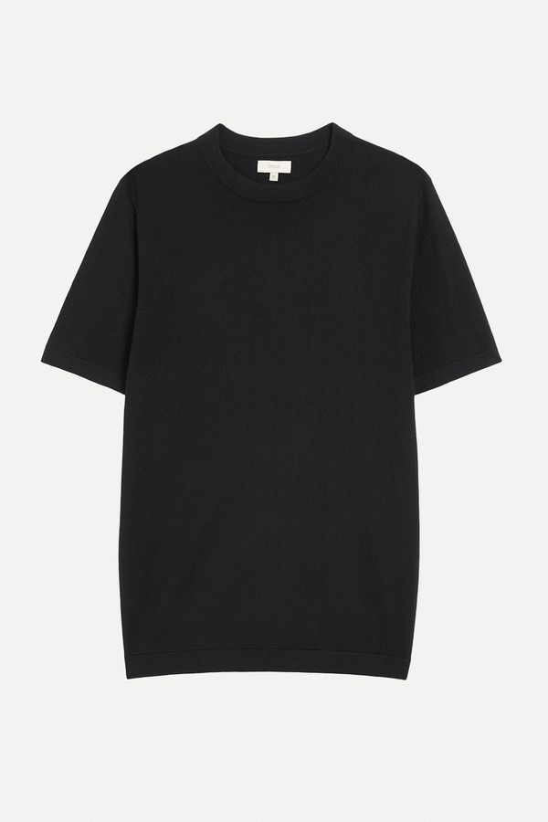Merino Wool Blend Regular Fit Short Sleeve Knit T-Shirt from Moss