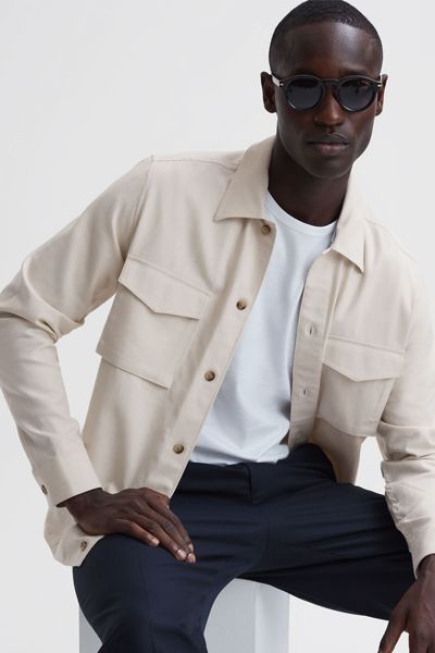 Cotton-Linen Long Sleeve Overshirt from Reiss