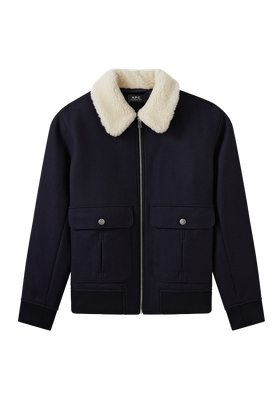 Ben Shearling-Collar Wool Jacket from A.P.C.