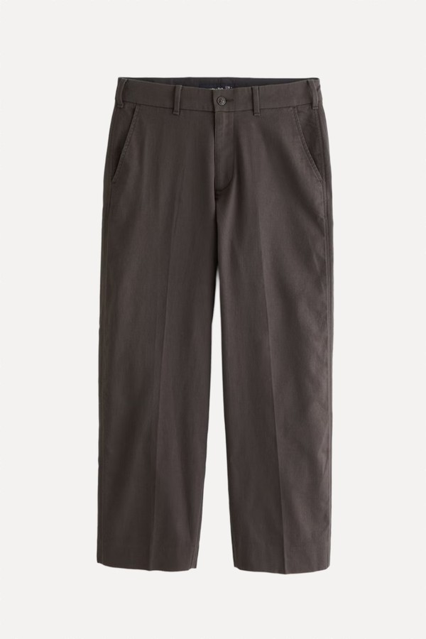 Linen-Blend Baggy Trousers