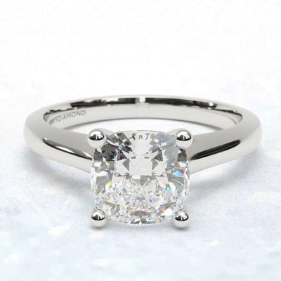 Cushion Skydiamond Cathedral Solitaire Engagement Ring