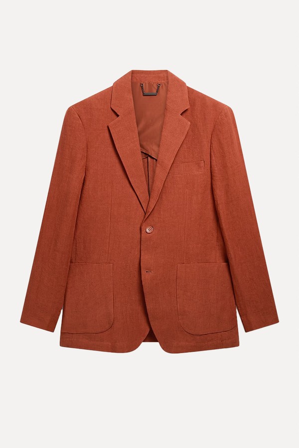 Relaxed Tailored Linen Blazer