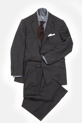 Single Breasted Notch Lapel Suit in Navy Flannel  from Cad & The Dandy