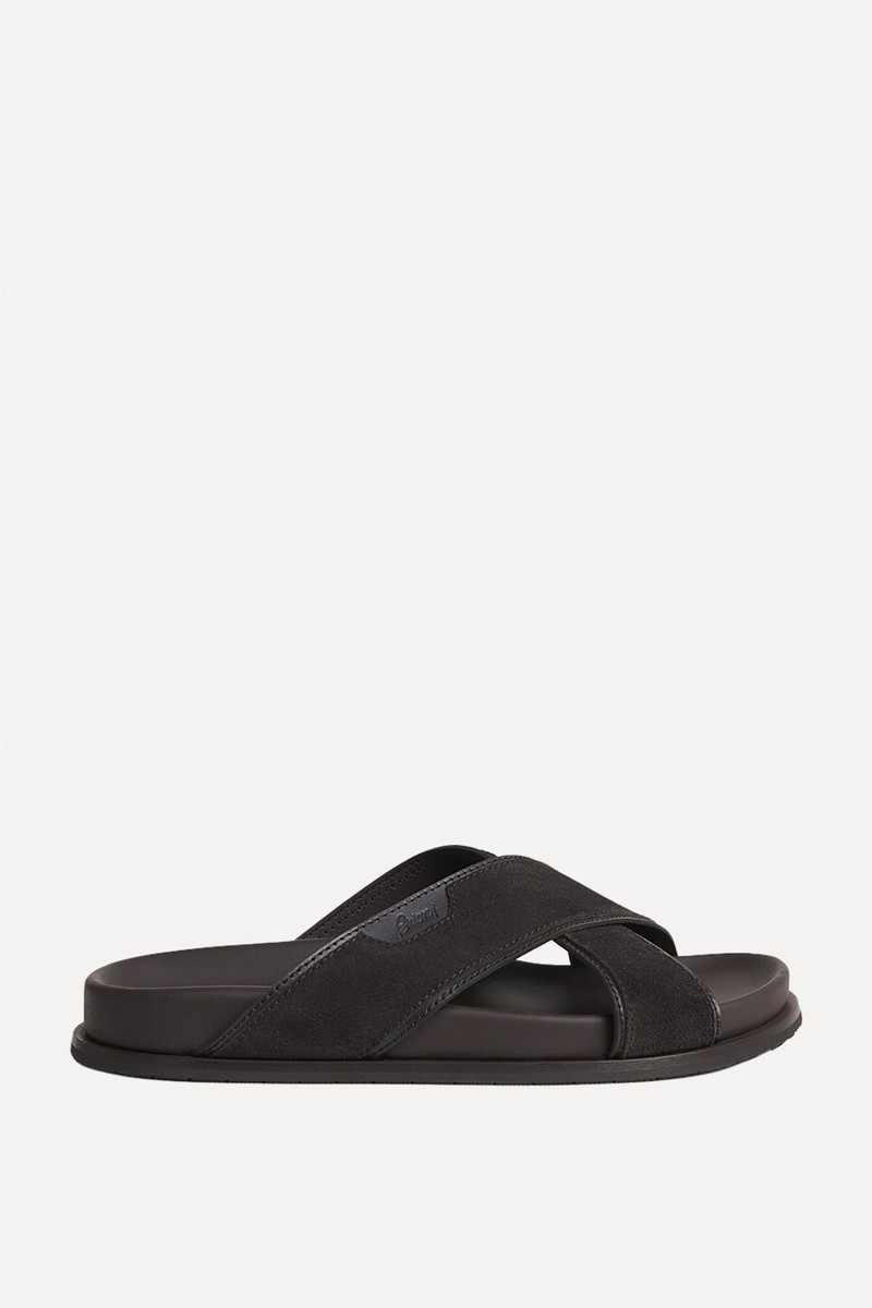 Suede Crossover Slides  from Brioni