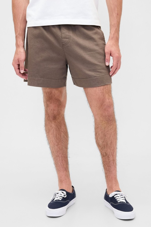 Linen-Blend Relaxed Shorts