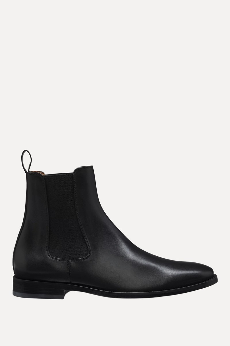 Leather Chelsea Boots With Elasticated Panels