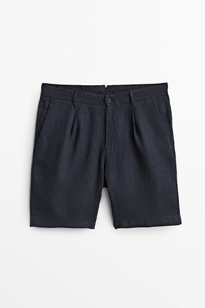 100% Linen Blend Bermuda Shorts from MASSIMO DUTTI