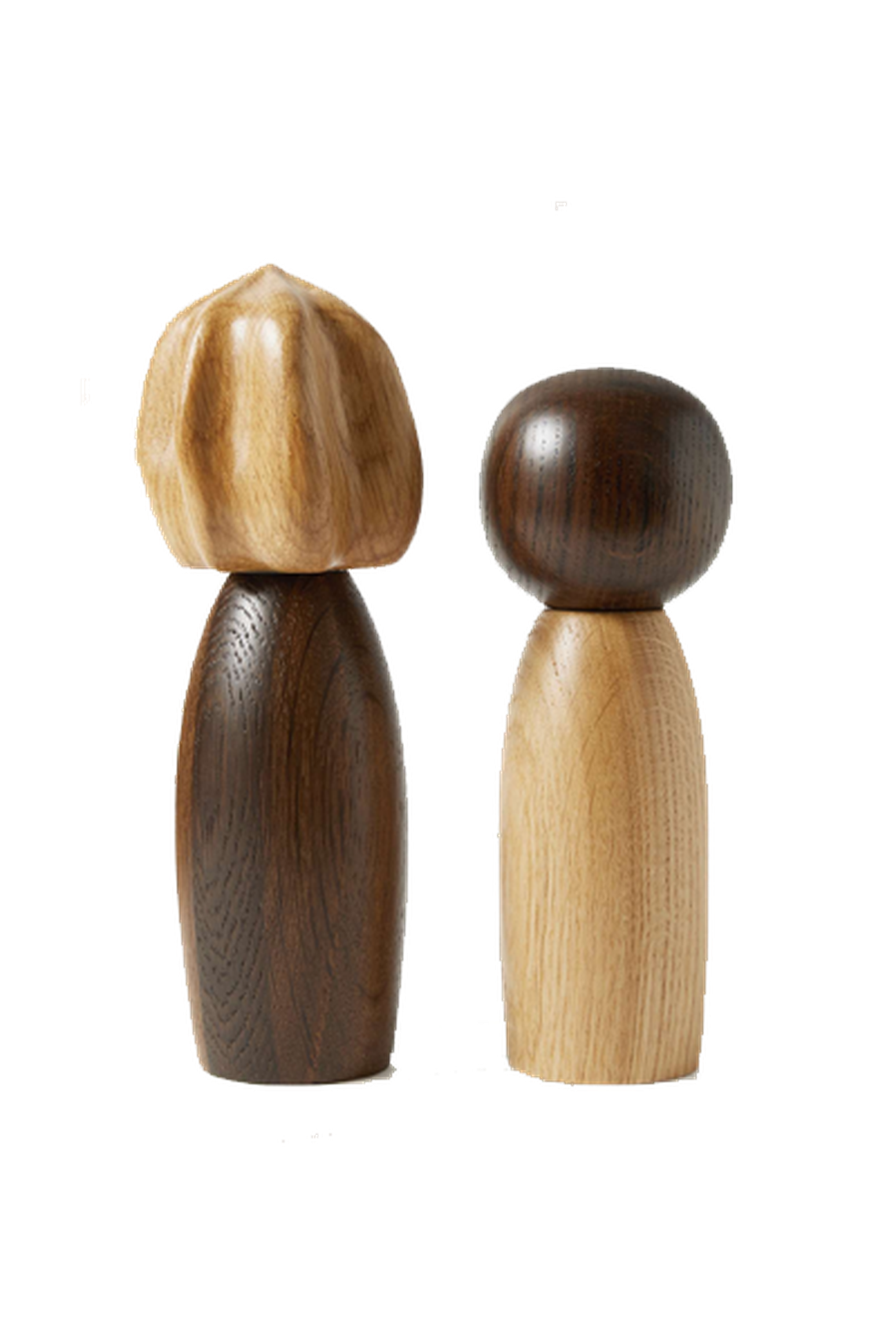 Picanto Natural & Smoked Oak Salt & Pepper Grinders from L'OBJET