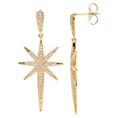 18k Gold Plated Star Drop Earrings