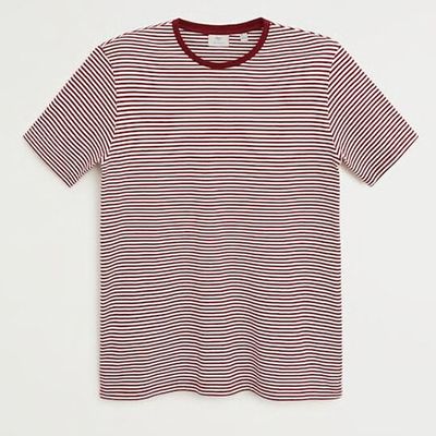 Striped Cotton T-Shirt from Mango