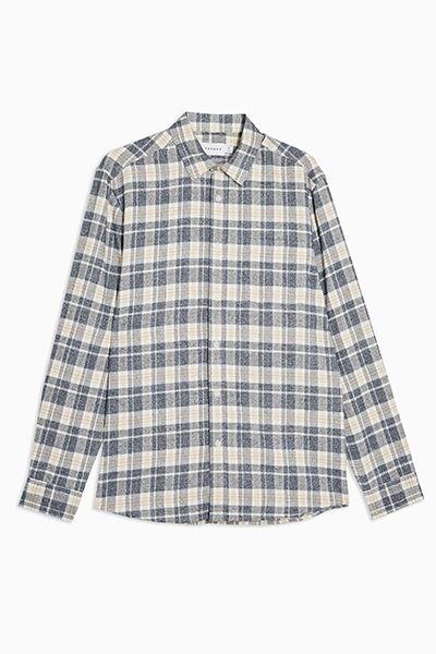 Salt And Pepper Check Slim Shirt from Topman