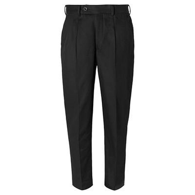Black Slim-Fit Tapered Pleated Cotton-Twill Trousers from Mr P.