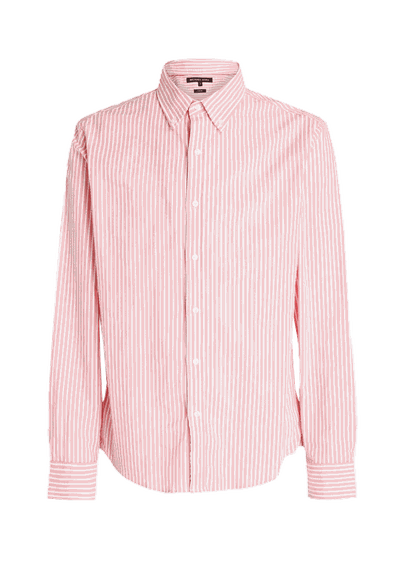 Striped Cotton-Blend Seersucker Shirt from Michael Kors