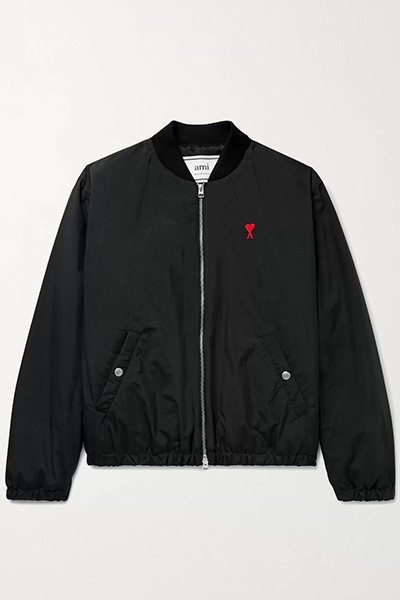 Logo-Embroidered Nylon Bomber Jacket from AMI Paris