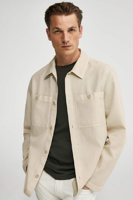 Cotton And Linen Overshirt With Pockets from Massimo Dutti
