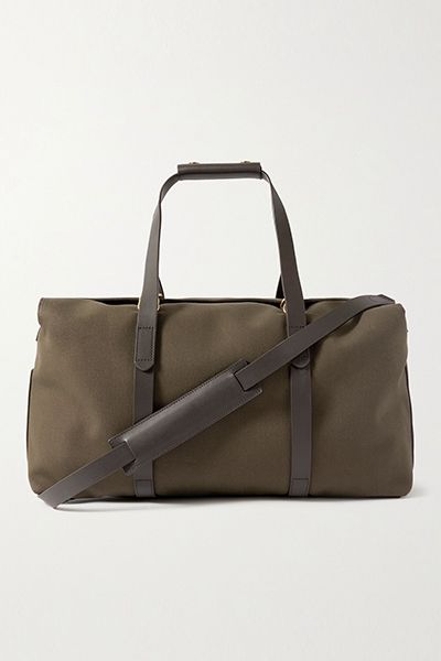 Leather-Trimmed Canvas Weekend Bag from Mismo