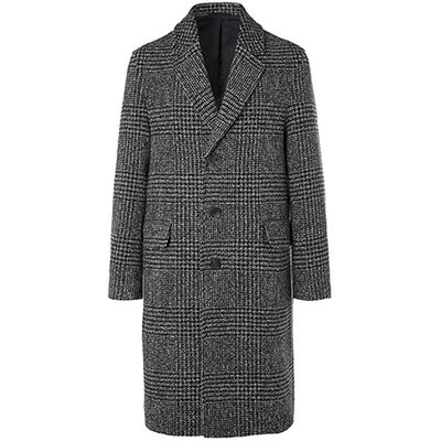 Prince of Wales Checked Virgin Wool-Blend Overcoat