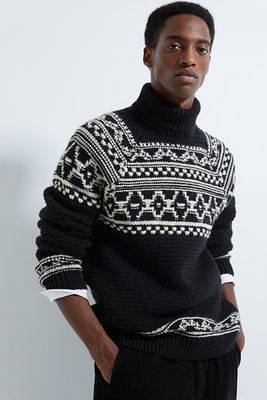 Two Tone Jacquard Sweater
