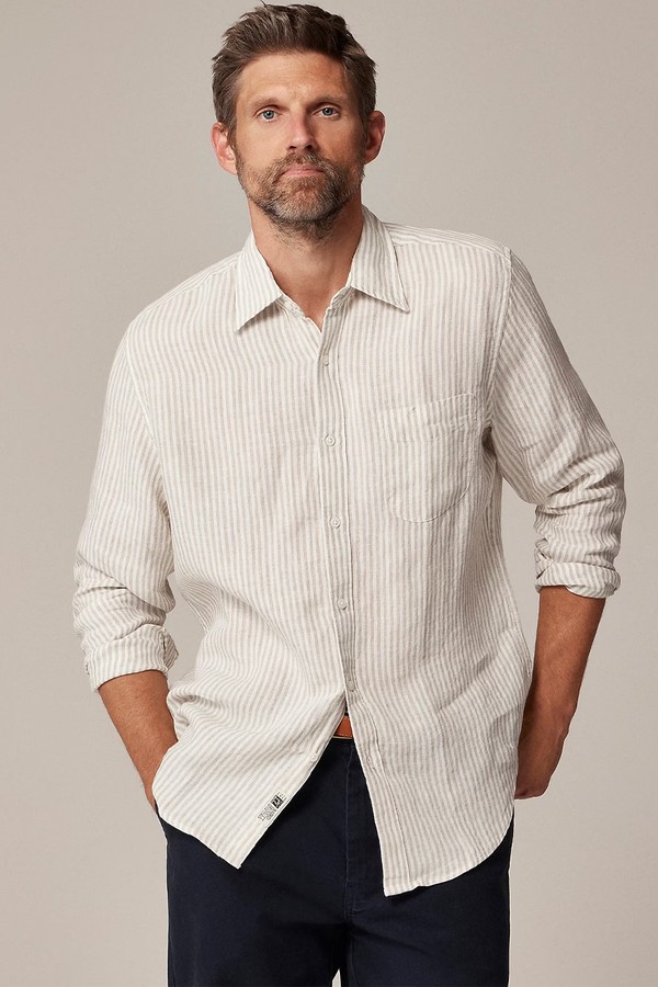 Baird McNutt Irish Linen Point-Collar Shirt