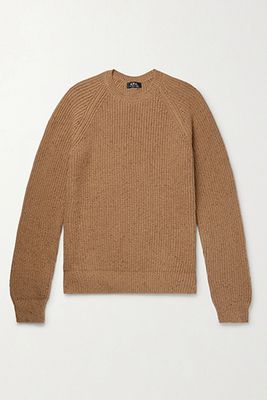 Ludo Mélange Ribbed-Knit Sweater from A.P.C