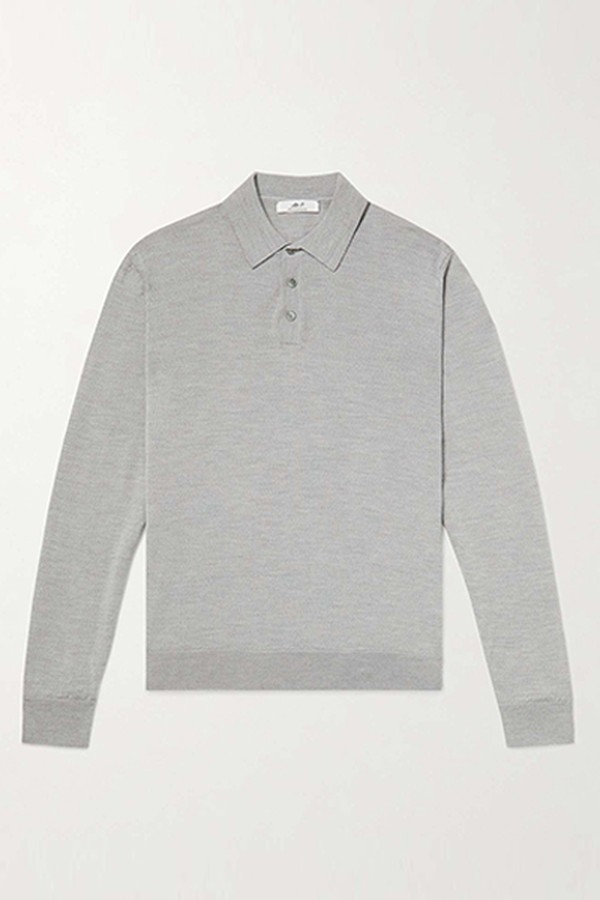 Slim-Fit Merino Wool Polo Shirt