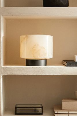 Alabaster Cylindrical Lamp from Zara