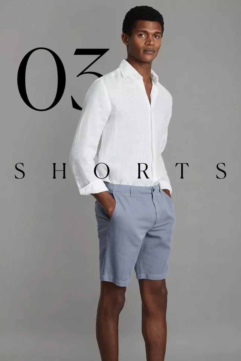 Cotton Blend Internal Drawstring Shorts from Reiss