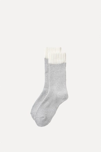 HEATTECH Soft Pile Checked Thermal Socks from Uniqlo