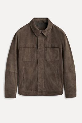 Suede Leather Trucker Jacket from Massimo Dutti